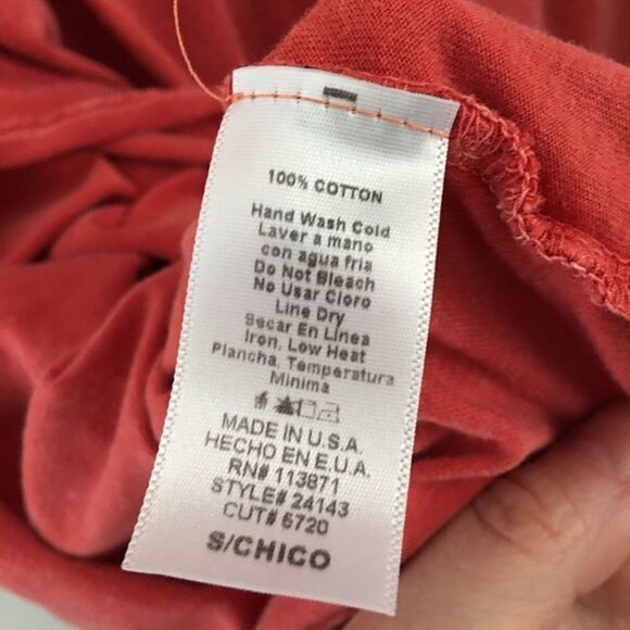 Listicle boho coral sleeveless ruffle top | Size S - Picture 6 of 7